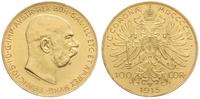 100 koron 1915, Wiedeń, nowe bicie, złoto 33.87 