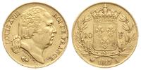 20 franków 1817/A, Paryż, złoto 6.41 g, Gadoury 