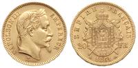 20 franków 1861/A, Paryż, złoto 6.44 g, Gadoury 