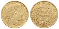 10 franków 1851/A, Paryż, złoto 3.17 g, Gadoury 