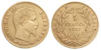 5 franków 1857/A, Paryż, złoto 1.62 g, Gadoury 1
