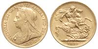 funt 1899/M, Melbourne, złoto 7.99 g, Spink 3875