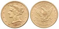 5 dolarów 1881/S, San Francisco, złoto 8.35 g