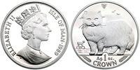 1 korona-KOT PERSKI 1989, srebro 32.15 g, w etui