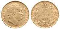 10 dinarów 1882/V, Wiedeń, złoto 3.19 g, Fr 5