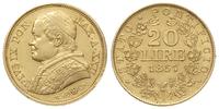 20 lirów 1867/R, Rzym, złoto 6.43 g, Fr 280