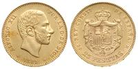 25 peset 1881, Madryt, złoto 8.07 g, Fr. 344
