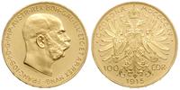 100 koron 1915, Wiedeń, nowe bicie, złoto 33.82 