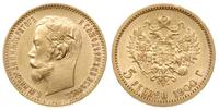 5 rubli 1900 / ФЗ, Petersburg, złoto 4.30 g, Kaz