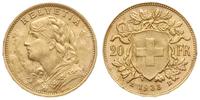 20 franków 1935/B, Berno, złoto 6.45 g, piękne