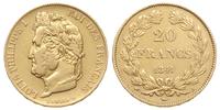 20 franków 1847/A, Paryż, złoto 6.41 g, Fr. 560,