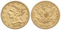 5 dolarów 1905/S, San Francisco, złoto 8.34 g