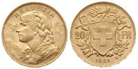 20 franków 1922, Berno, typ Vreneli, złoto 6.44 