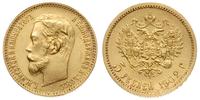 5 rubli 1902/АР, Petersburg, złoto 4.30 g, Kazak