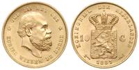10 guldenów 1887, Utrecht, złoto 6.72 g, rzadszy
