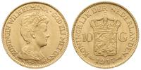 10 guldenów 1917, Utrecht, złoto 6.72 g, piękne
