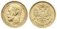 5 rubli 1899/ФЗ, Petersburg, złoto 4.29 g, Kazak