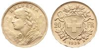 20 franków 1935/B, Berno, złoto 6.44 g, piękne