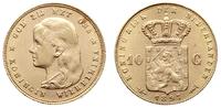 10 guldenów 1897, Utrecht, złoto 6.73 g, piękne,