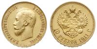10 rubli 1911/АГ, Petersburg, złoto 8.59 g, Kaza