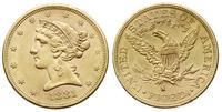 5 dolarów 1881/S, San Francisco, złoto 8.36 g