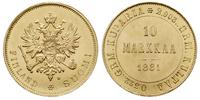 10 marek 1881, złoto 3.23 g, piękne