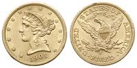 5 dolarów 1901/S, San Francisco, złoto 8.34 g