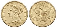 5 dolarów 1906/S, San Francisco, złoto 8.35g