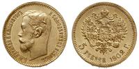 5 rubli 1902/AR, Petersburg, złoto 4.29 g, Kazak