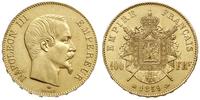 100 franków 1859/BB, Strasburg, złoto 32.26 g, G