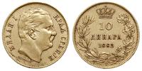 10 dinarów 1882/V, Wiedeń, złoto 3.21 g, Fr. 5