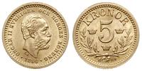 5 koron 1899, Sztokholm, złoto 2.24 g, piękne, F