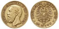 10 marek 1875/G, Karlsruhe, złoto 3.89 g, Jaeger