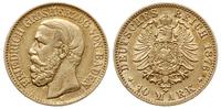 10 marek 1876/G, Karlsruhe, złoto 3.92 g, rysy n