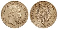 10 marek 1877/F, Stuttgart, złoto 3.93 g, Jaeger