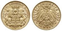 10 marek 1903/F, Hamburg, złoto 3.96 g, bardzo ł