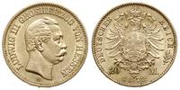 20 marek 1872/H, Darmstadt, złoto 7.93 g, Jaeger