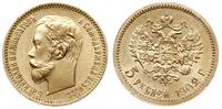 5 rubli 1902/АР, Petersburg, złoto 4.29 g, piękn