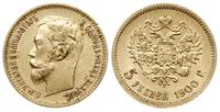 5 rubli 1900/ФЗ, Petersburg, złoto 4.30 g, Kazak