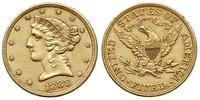5 dolarów 1888, Filadelfia, złoto 8.34 g, wybito