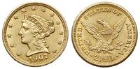 2 1/2 dolara 1907, Filadelfia, złoto 4.17 g, bar