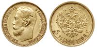 5 rubli 1899/ФЗ, Petersburg, złoto 4.29 g, Kazak