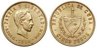 5 peso 1916, złoto 8.36 g, piękne
