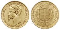 20 lirów 1858, Genua, złoto 6.42 g, bardzo ładne
