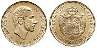 25 peset 1881/(1881), Madryt, złoto 8.06 g, umyt