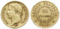 20 franków 1813/A, Paryż, złoto 6.40 g, Gadoury 