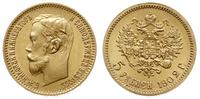 5 rubli 1902 / АР, Petersburg, złoto 4.29 g, Kaz