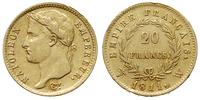 20 franków 1811/W, Lille, złoto 6.42 g, Gadoury 
