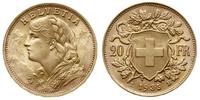 20 franków 1935/B, Berno, złoto 6.44 g