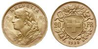 20 franków 1935/B, Berno, złoto 6.44 g